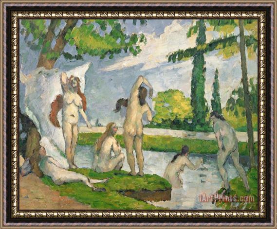 Paul Cezanne Bathers Framed Painting