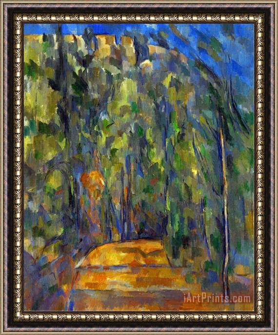 Paul Cezanne Bend in The Forest Road 1902 1906 Framed Painting