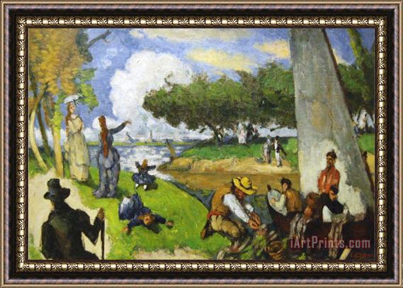 Paul Cezanne Fishermen a Fantastic Scene Framed Painting