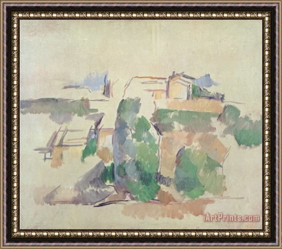 Paul Cezanne House on a Hill Close to Aix En Provence Framed Painting