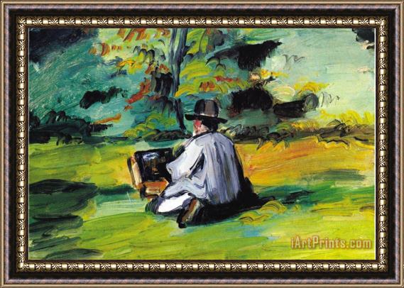 Paul Cezanne Painter at Work Framed Painting