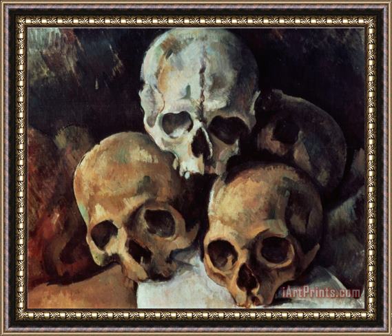 Paul Cezanne Pyramid of Skulls 1898 1900 Oil on Canvas Framed Painting