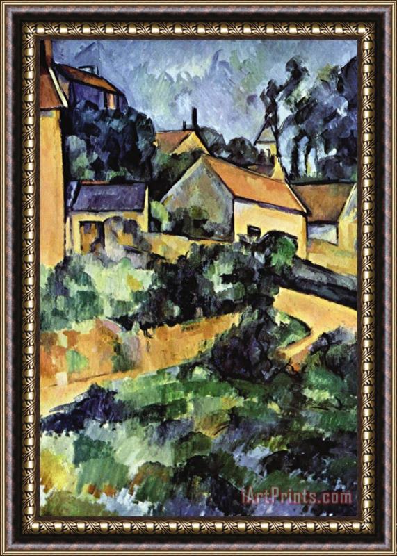 Paul Cezanne Road Curve in Montgerout Framed Painting