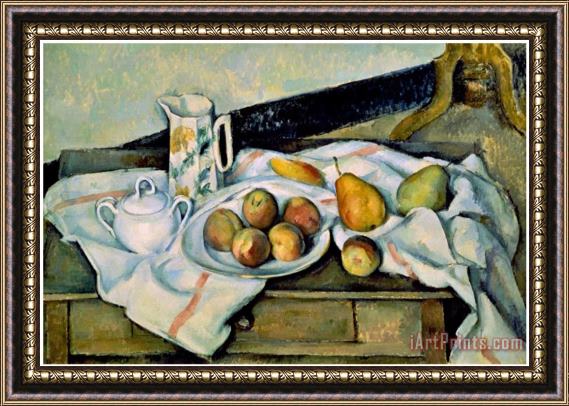 Paul Cezanne Still Life of Peaches And Pears Framed Painting