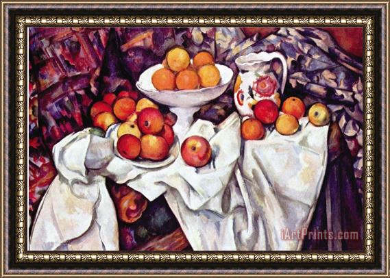 Paul Cezanne Still Life with Apples And Oranges Framed Painting