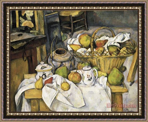 Paul Cezanne Still Life with Fruit Basket 1880 1890 Framed Painting