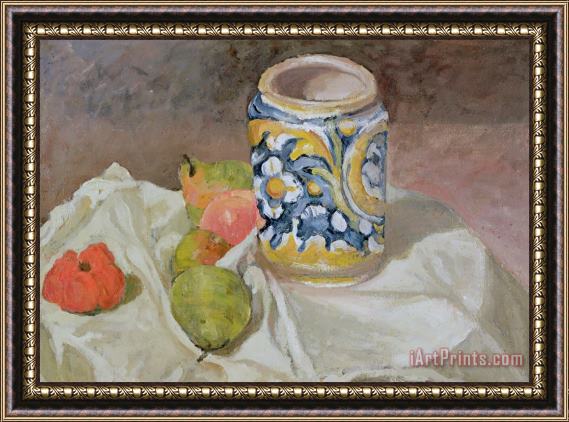 Paul Cezanne Still Life With Italian Earthenware Jar Framed Print