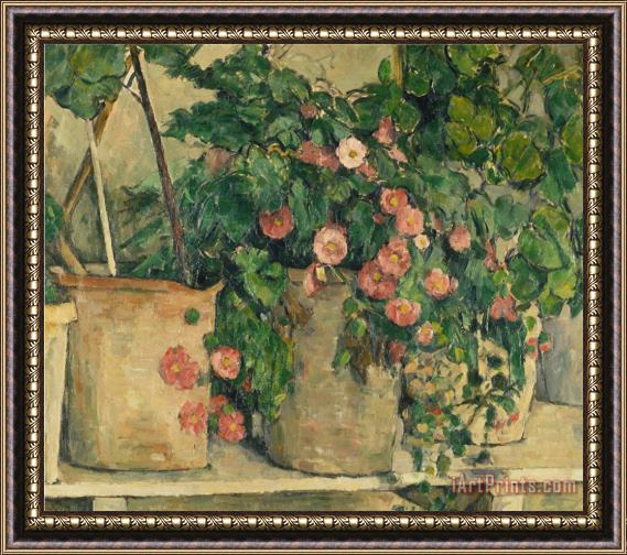 Paul Cezanne Still Life with Petunias About 1885 Framed Print