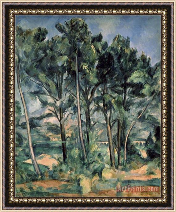 Paul Cezanne The Aqueduct at Montagne Sainte Victoire Framed Painting