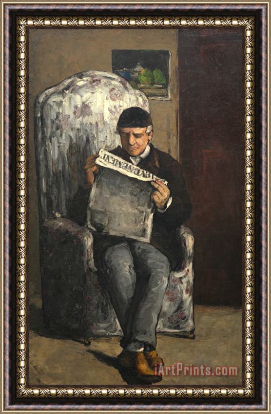 Paul Cezanne The Artists Father Reading L Evenement Framed Print