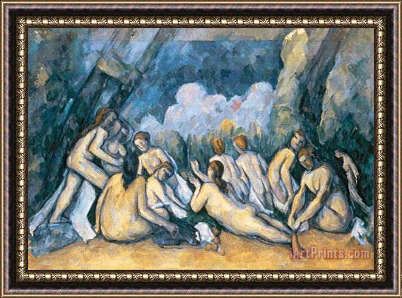 Paul Cezanne The Large Bathers Framed Painting
