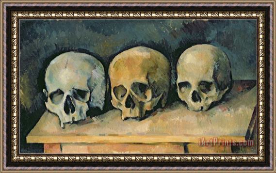 Paul Cezanne The Three Skulls C 1900 Oil on Canvas Framed Painting