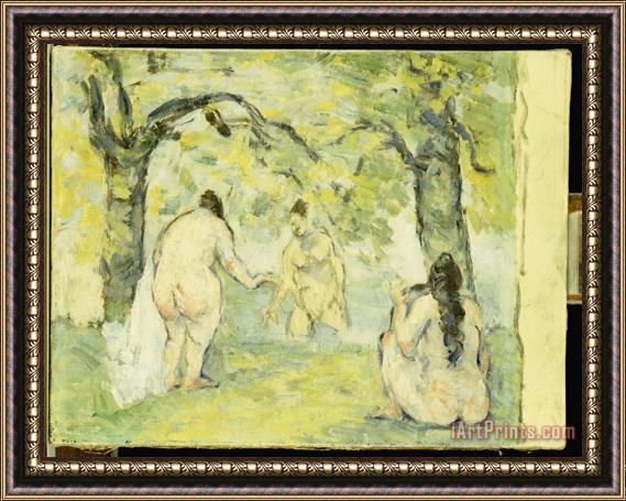 Paul Cezanne Three Bathers 1875 77 Framed Painting