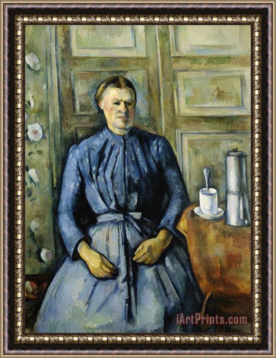 Paul Cezanne Woman with a Coffee Pot Framed Painting