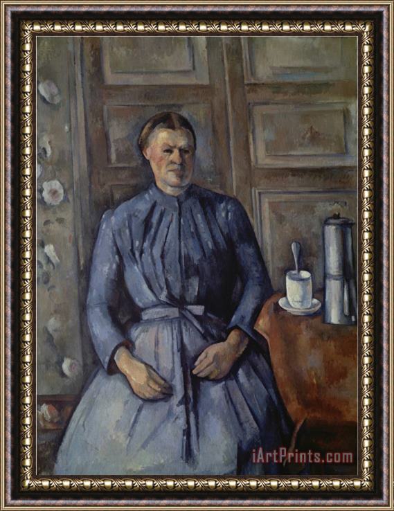 Paul Cezanne Woman with Coffee Pot Femme a La Cafetiere About 1890 95 Framed Painting