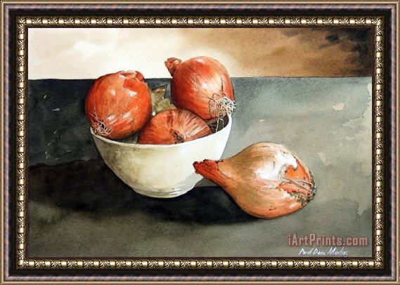 Paul Dene Marlor Bowl of Onions Framed Painting