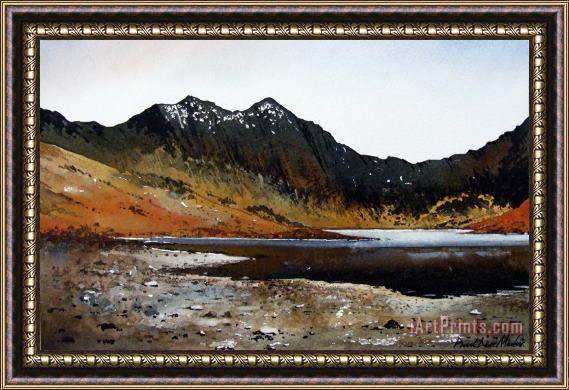 Paul Dene Marlor Y Lliwedd ridge from Lake Llyn Llydaw Framed Print