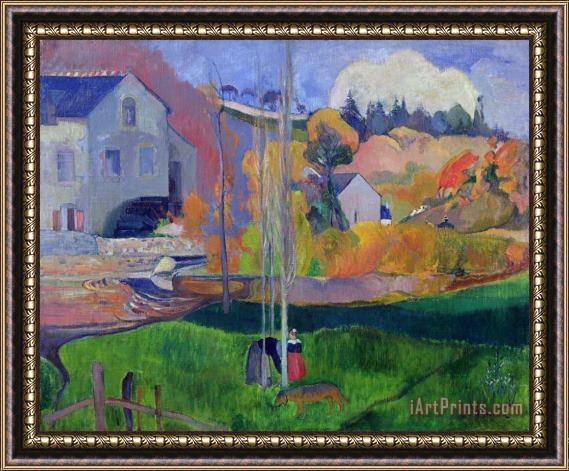 Paul Gauguin Brittany Landscape Framed Painting