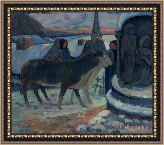 Paul Gauguin Christmas Night (the Blessing of The Oxen) Framed Painting