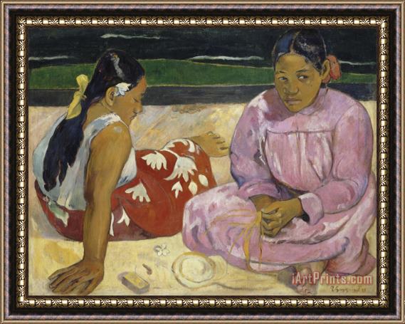 Paul Gauguin Femmes De Tahiti Ou Sur La Plage Framed Painting