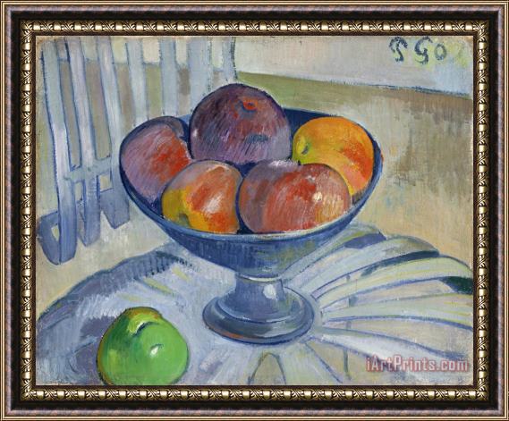 Paul Gauguin Fruit Dish on a Garden Chair Framed Painting