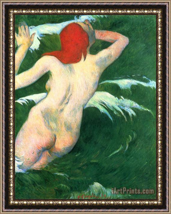 Paul Gauguin In The Waves Or Ondine Framed Painting