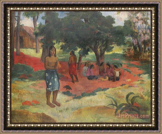 Paul Gauguin Parau Parau (whispered Words) Framed Print