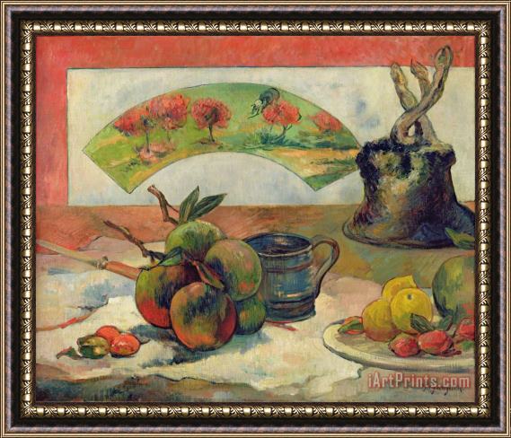 Paul Gauguin Still Life with a Fan Framed Painting