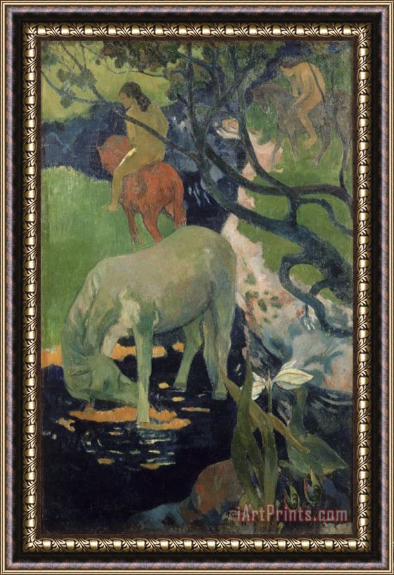 Paul Gauguin The White Horse Framed Painting