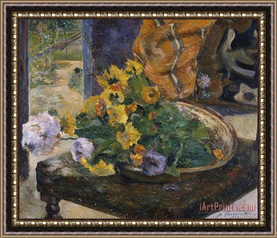 Paul Gauguin To Make A Bouquet Framed Print