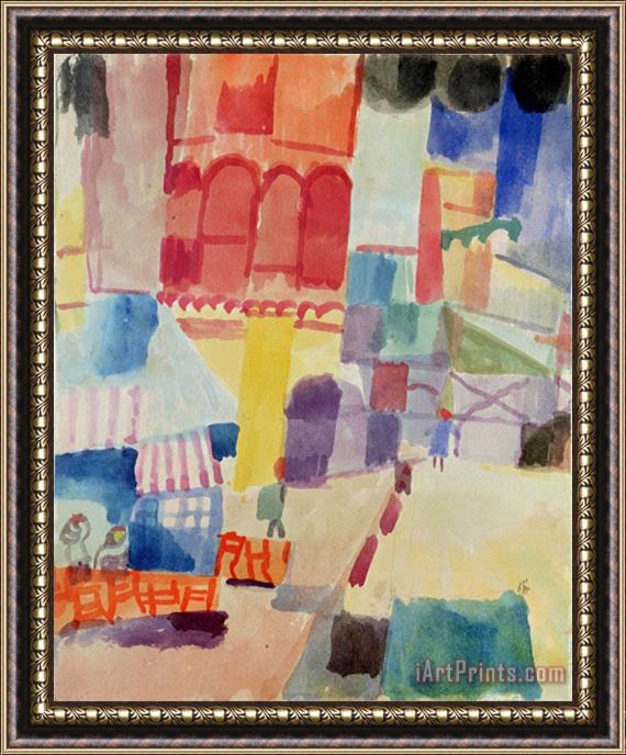 Paul Klee In Front of a Mosque in Tunis 1914 Framed Painting