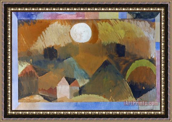 Paul Klee Landschaft in Rot Mit Dem Weissen Gestirn 1917 Framed Print