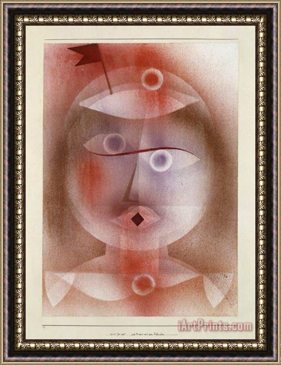 Paul Klee Mask with Flag 1925 Framed Print