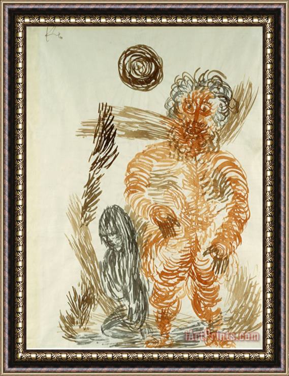 Paul Klee The Power of The Giant Gewalt Den Riesen Framed Print