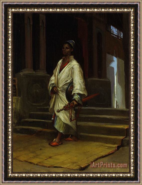 Paul Marie Lenoir Guarding The Harem Framed Painting