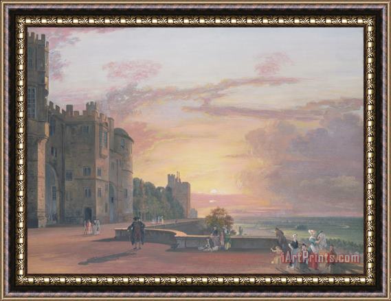 Paul Sandby Windsor Castle North Terrace looking west at sunse Framed Painting