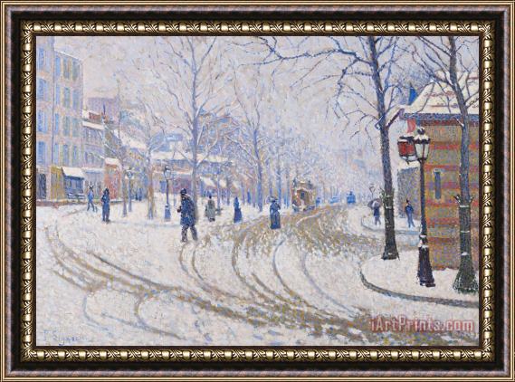 Paul Signac Snow Boulevard De Clichy Paris Framed Painting