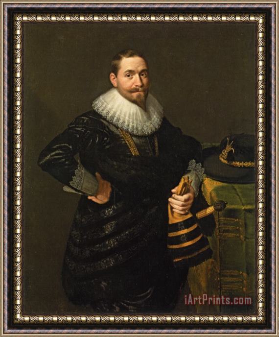 Paulus Moreelse Portrait of a Nobleman Framed Painting