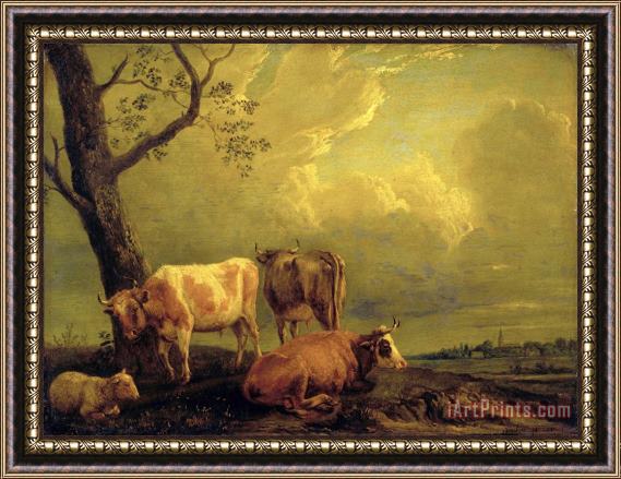 Paulus Potter Cattle And Sheep Framed Painting