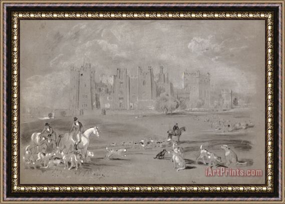 Peter de Wint A Meet in The Grounds of Raby Castle Framed Print