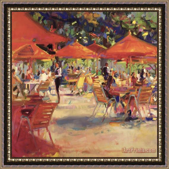 Peter Graham Le Cafe du Jardin Framed Painting