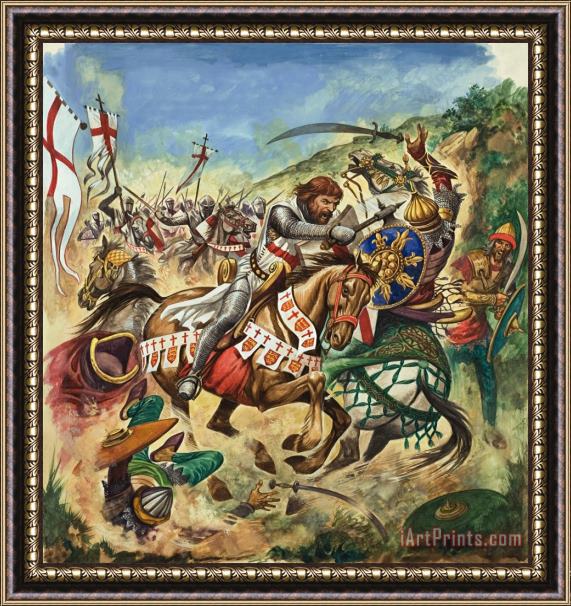 Peter Jackson Richard the Lionheart during the Crusades Framed Painting