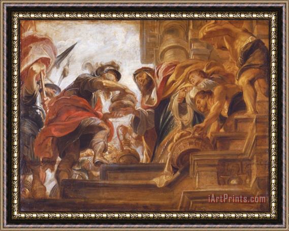 Peter Paul Rubens Abraham And Melchizedek Framed Painting