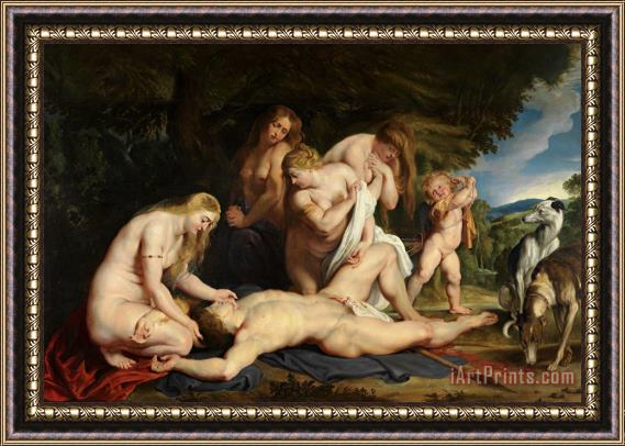 Peter Paul Rubens The Death of Adonis (with Venus, Cupid, And The Three Graces) Framed Painting
