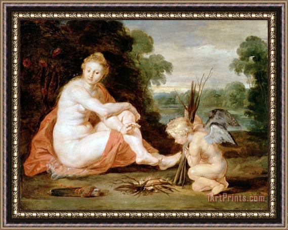Peter Paul Rubens Venus And Cupid Warming Themselves (venus Frigida) Framed Painting