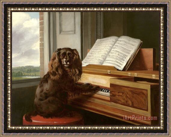 Philip Reinagle Portrait of an Extraordinary Musical Dog Framed Painting