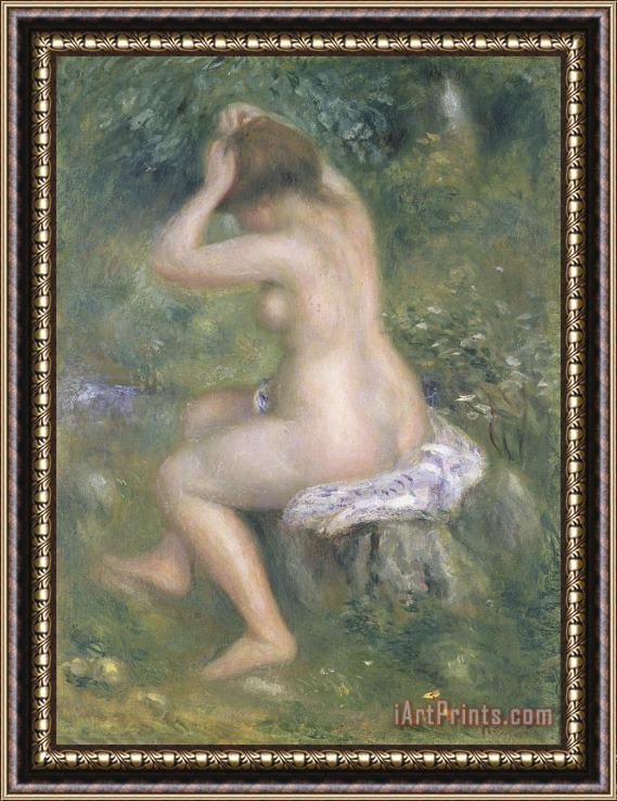 Pierre Auguste Renoir A Bather Framed Print