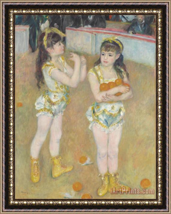 Pierre Auguste Renoir Acrobats at The Cirque Fernando (francisca And Angelina Wartenberg) Framed Painting