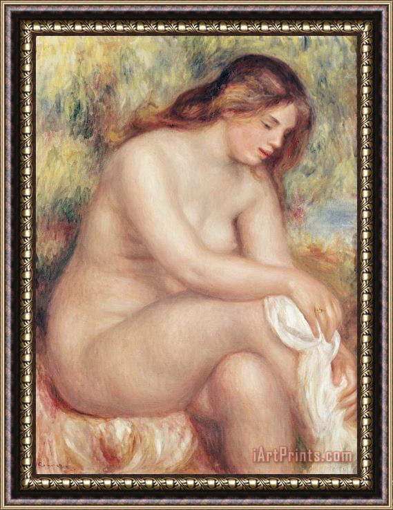 Pierre Auguste Renoir Bather Drying Herself Framed Painting