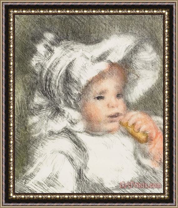 Pierre Auguste Renoir Child With A Biscuit Framed Print